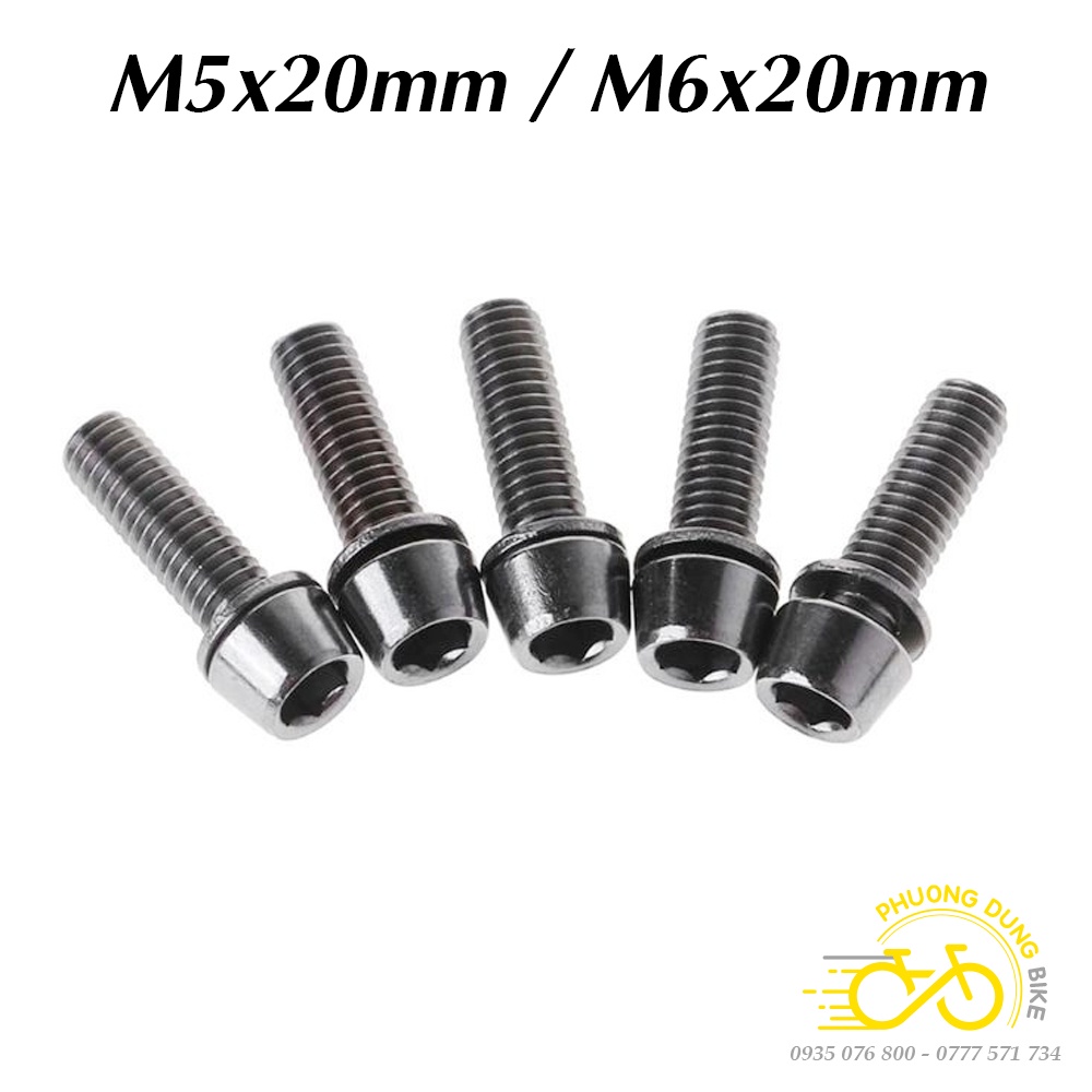 Ốc vít thép xe đạp M5x20mm / M6x20mm