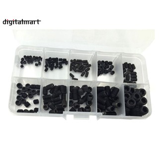 Set 200 đầu ốc vít lục giác M3 M4 M5 M6 màu đen bằng chất liệu hợp kim thép tiện dụng