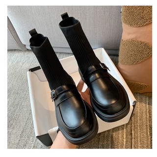 Giày ulzzang dáng boot cổ len nhẹ nhàng