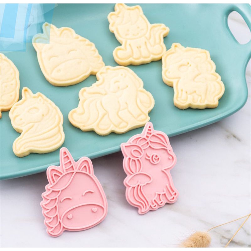 Bộ Khuôn bánh quy, bánh qui, cookie, bánh cookies NGỰA PONY bằng nhựa 6 mẫu