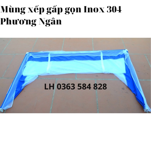 Mẫu Mới - Mùng chụp người lớn Khung INÔX, có viền chân chống muỗi tuyệt đối, mùng chụp tự bung dễ gấp gọn