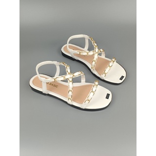 Giày sandal đế bệt quai viền xích