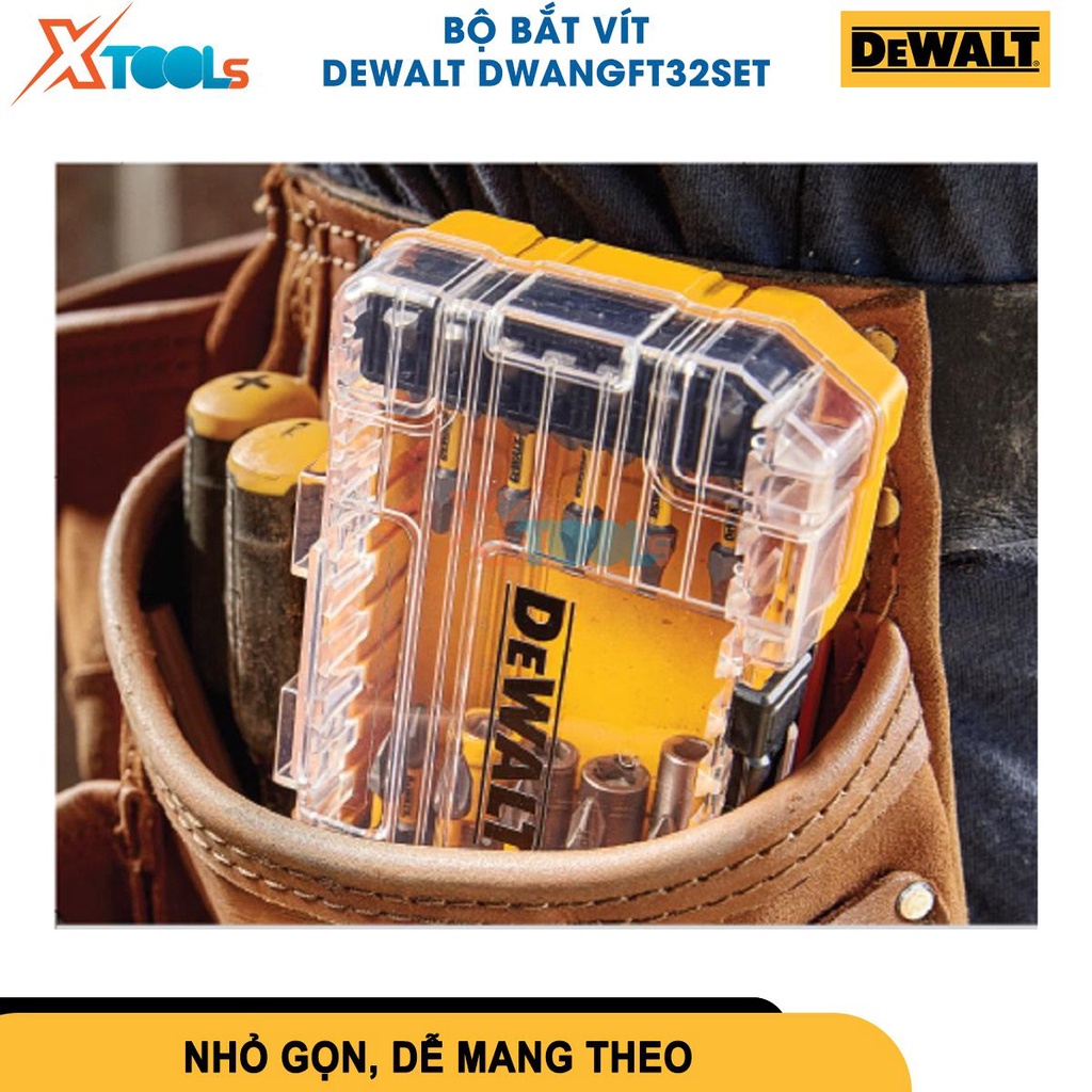 Bộ mũi vít 32 chi tiết DEWALT DWANGFT32SET hỗ trợ bắt, nối vít có từ, đầu vít khoẻ, cứng, chắc chắn [CHÍNH HÃNG][XTOOLS]