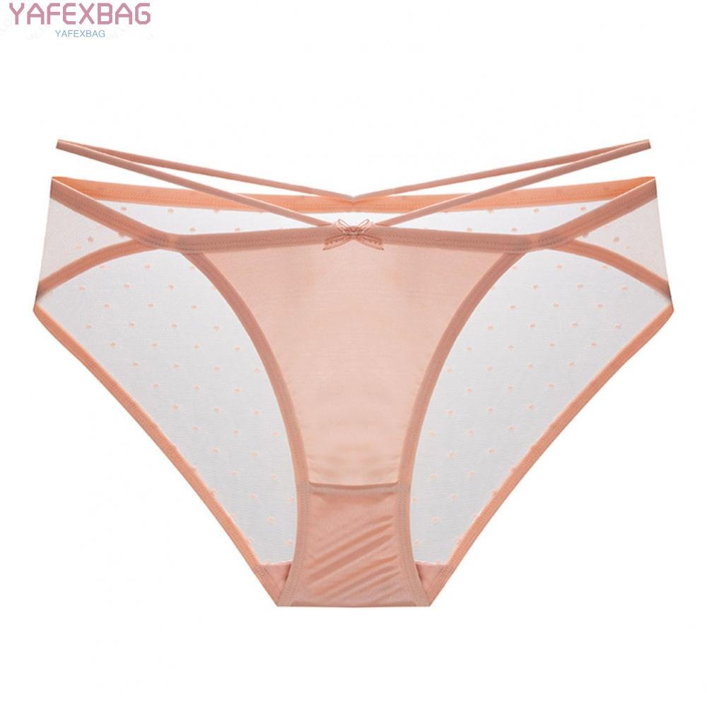 Briefs Hip Lift White Hollow Woman Ice Silk Yellow Invisible Low-waist