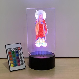 Tranh phật đèn led, đèn Led in hình Địa Tạng Vương Bồ Tát, tranh 3D đèn led