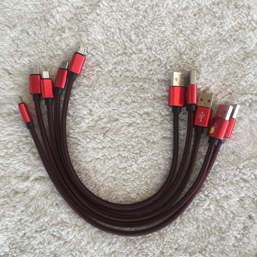 Cáp sạc ngắn 30cm dây dù siêu bền cho Type C-IP- Micro usb