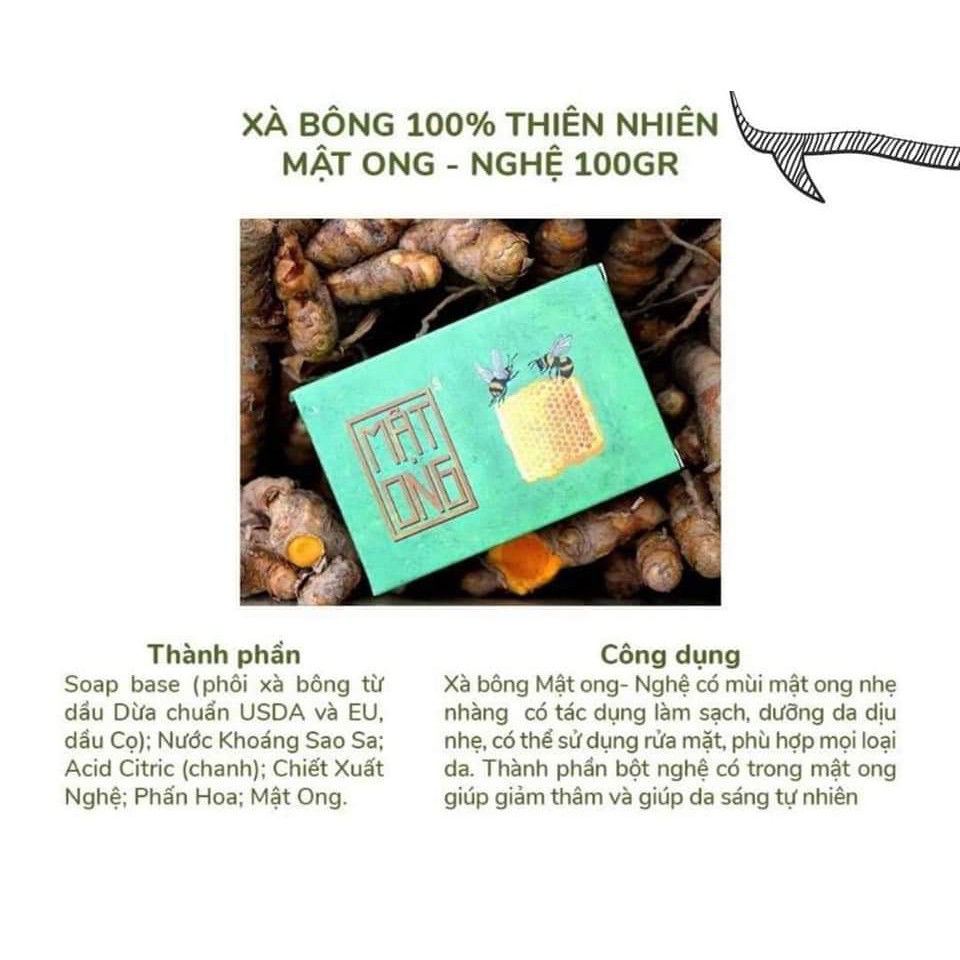 (CHÍNH HÃNG SINH DƯỢC) XÀ BÔNG MẬT ONG NGHỆ VÀNG, KHÁNG VIÊM GIẢM THÂM (100GR)