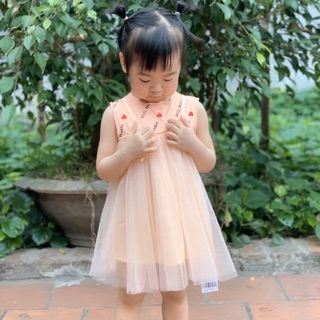 [Xả kho thanh lý] Đầm công chúa cho bé gái tim nơ [0-4 tuổi]