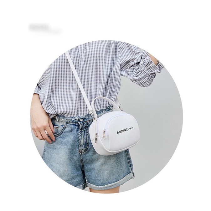 Túi đeo chéo dáng ngang hai ngăn giản dị dễ thương cho nữ (kèm ảnh thật shop tự chụp)