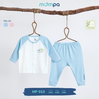 Bộ sơ sinh cúc giữa Xanh bamboo Mompa 2021