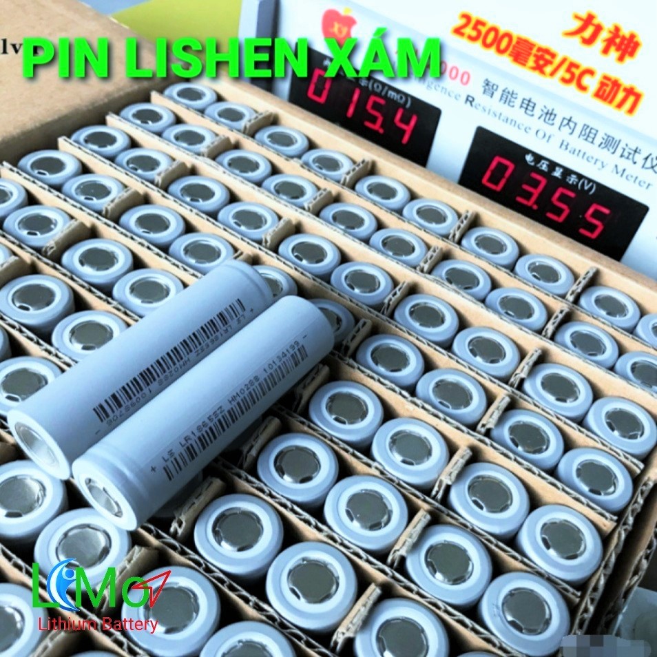 Cell pin sạc 18650 Lishen xám 2600mAh - Dòng xả 10A, nội trở thấp chuyên dùng đóng pin xe, pin máy khoan... LIMO
