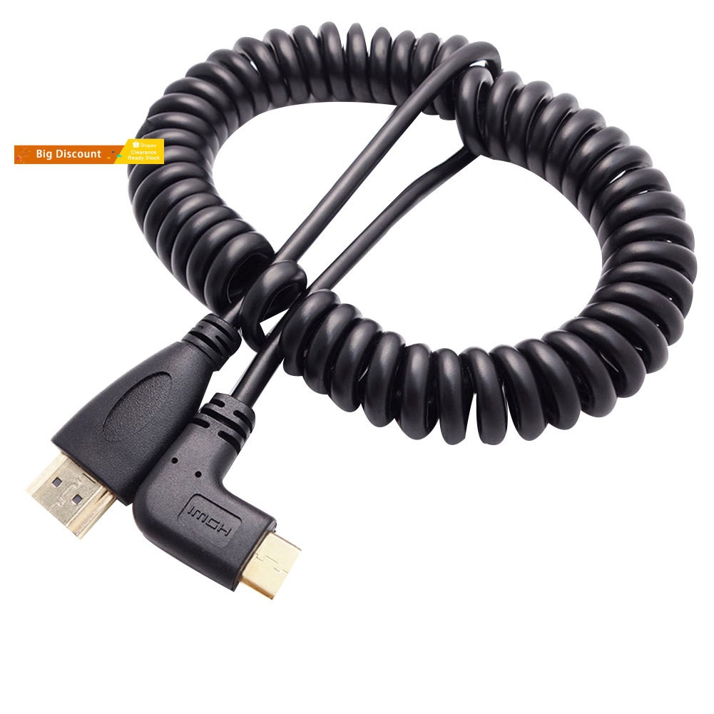 Cáp chuyển đổi Mini HDMI sang HDMI bẻ góc 90 độ cho SLR PC