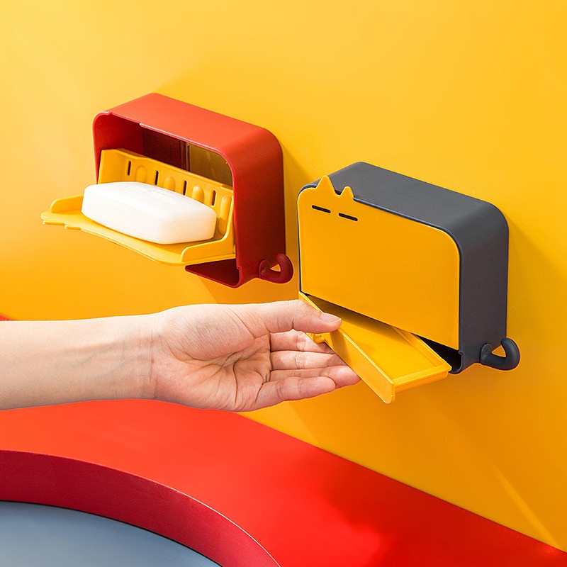 Hộp Đựng Xà Phòng Gắn Tường Có Nắp Phong Cách Hoạt Hình Sang Trọng