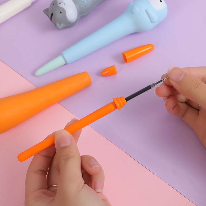 Bút Gel Đen Xốp Mềm Hình Chuột Molang Giảm Căng Thẳng Khi Học Tập Mẫu Độc Lạ Dễ Thương [HÀNG CÓ SẴN]
