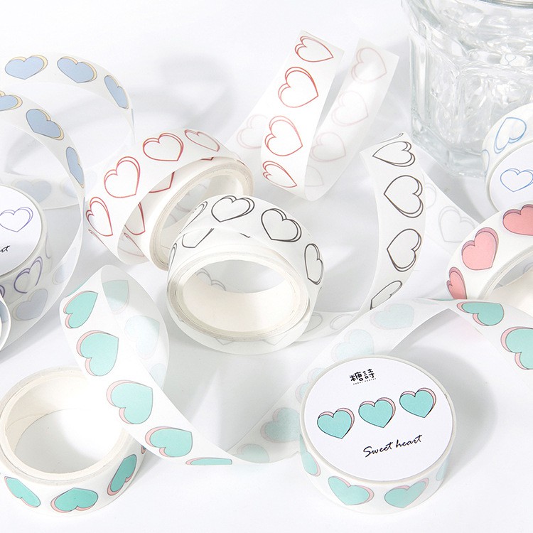 Washi Tape  SWEET HEART Băng Dính Washi Tape Sticker Cute Sticker Dán Sổ Trang Trí Sổ Planner Bullet Journal Hàn Quốc