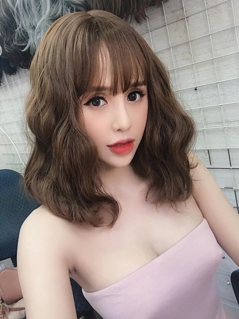 Tóc giả cả đầu ❤️FREESHIP❤️ Tóc giả cả đầu xù lỡ 35cm