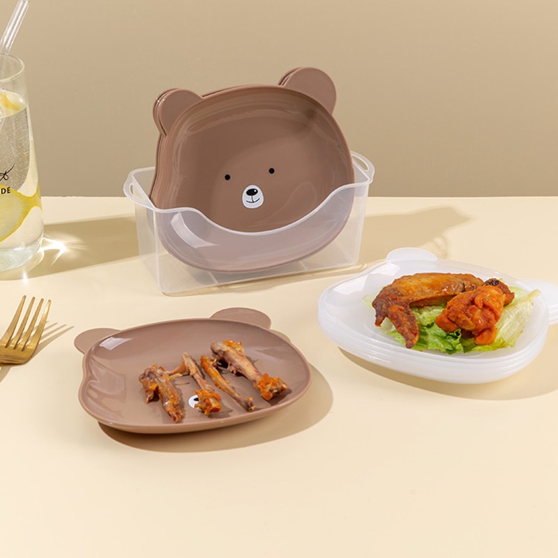 Đĩa ăn HOUSEEKER hình gấu hoạt hình dành cho nhà bếp