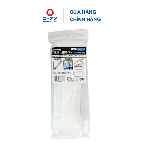 Dây rút nhựa màu trắng đa năng KOHNAN túi 100 cái