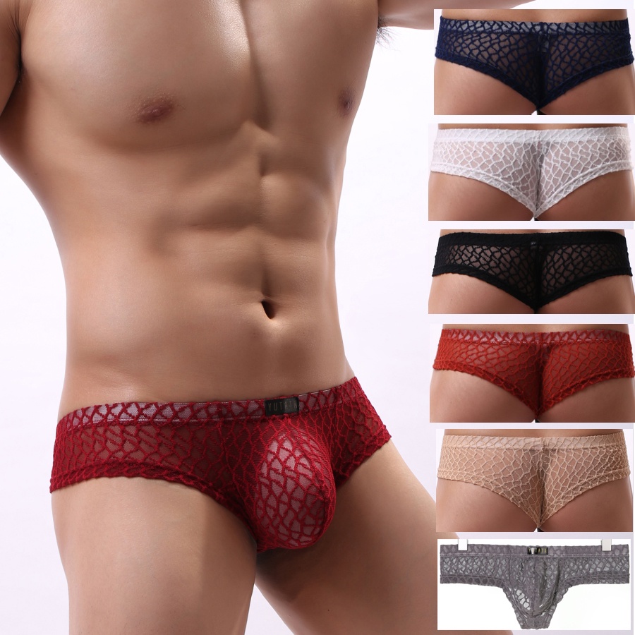 Quần Lót Boxer Nam Dạng Lưới Màu Trơn