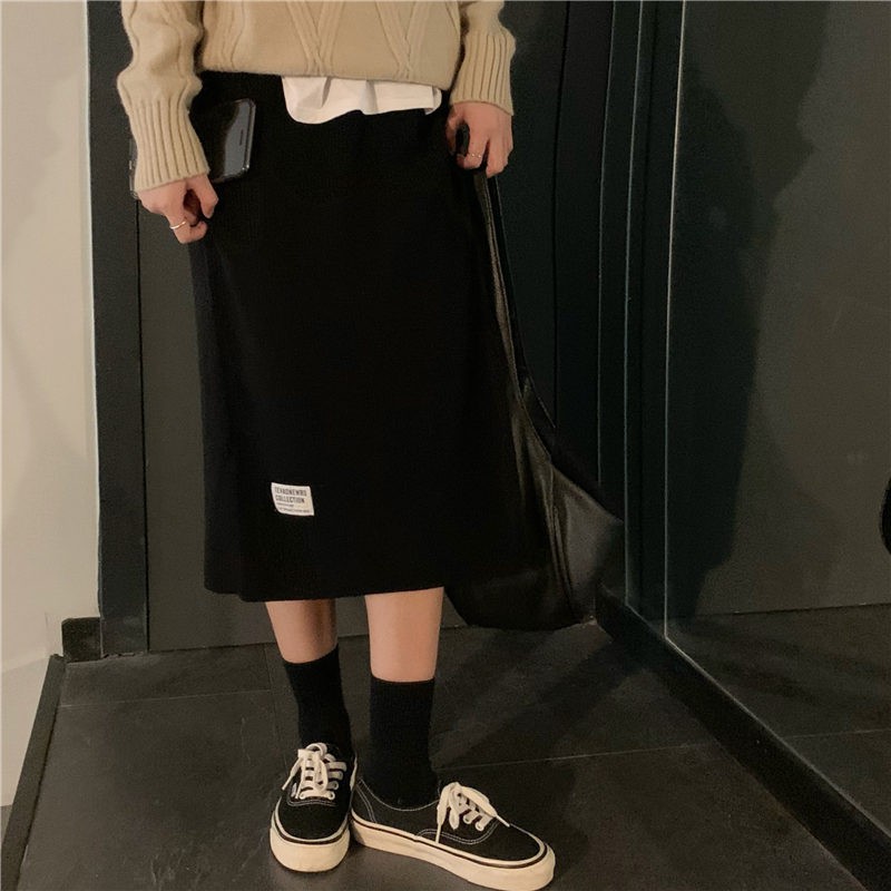 Chân Váy Dệt Kim Dài Lưng Cao Màu Sắc Trẻ Trung Xinh Xắn Dành Cho Nữ | BigBuy360 - bigbuy360.vn