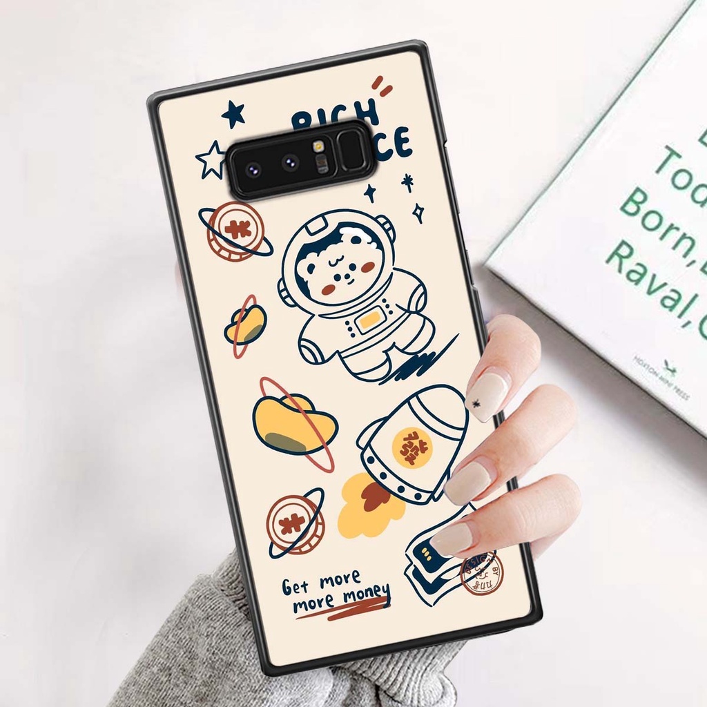 Ốp Samsung Note 8 in hình vũ trụ, phi hành gia bầu trời cute dễ thương