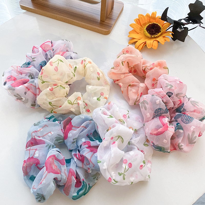 Dây Buộc Tóc Đính Hoa Xinh Xắn Cho Bé Gái