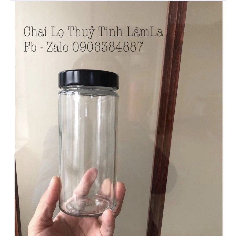 Hàng Mới Về | Hũ Thuỷ Tinh Tròn Suông Cao Nắp Thiếc Dày 300ml | Thực Phẩm , Gia Vị , Mật Ong | BigBuy360 - bigbuy360.vn