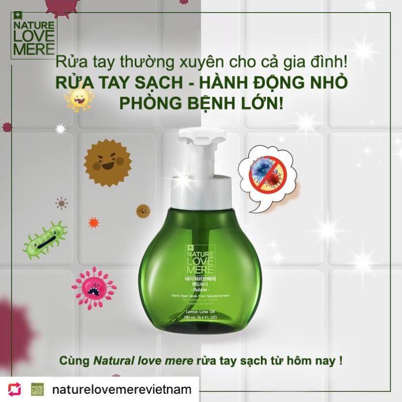 Nước rửa tay tạo bọt hữu cơ Nature Love Mere chai 280ml/ túi 250ml