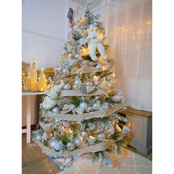 HOẢ TỐC Cây thông tuyết Giáng Sinh - cây thông noel lá trơn phủ tuyết không kèm trang trí