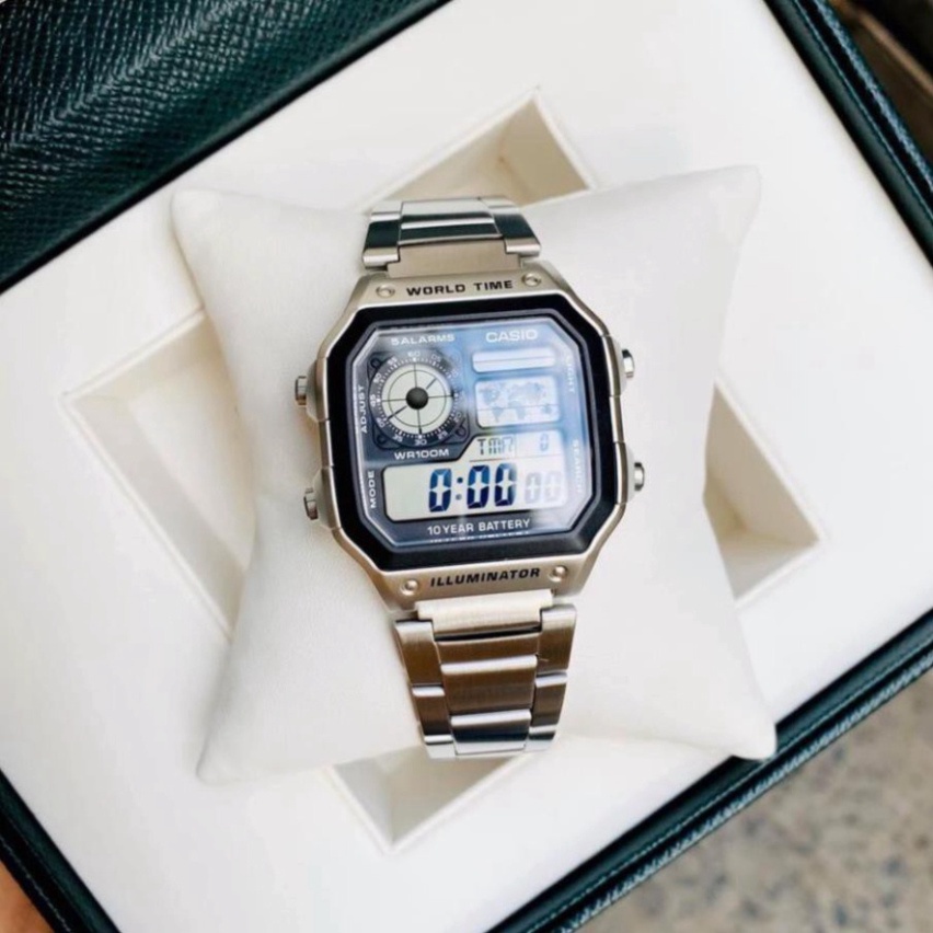 Đồng hồ nam Casio AE 1200-WHD chống nước, phong cách lịch lãm thể thao sang trọng, tặng kèm hộp, pin - Haizz.shop | BigBuy360 - bigbuy360.vn