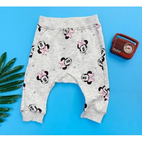 Quần Thun Bé Gái Màu Xám Trắng/Mickey