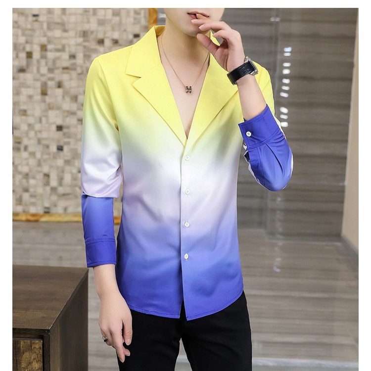 Áo sơ mi màu sắc trẻ trung phá cách hợp với các buổi tiệc mã- t14