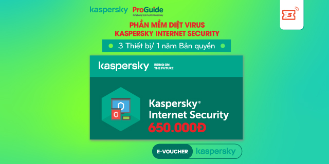Toàn Quốc - Phần Mềm Diệt Virus Kaspersky Internet Security 3 users/1 năm - Bảo hành 12 tháng
