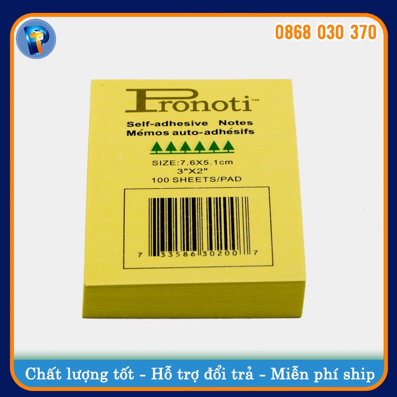 Giấy Note Pronoti 3x2 Vàng
