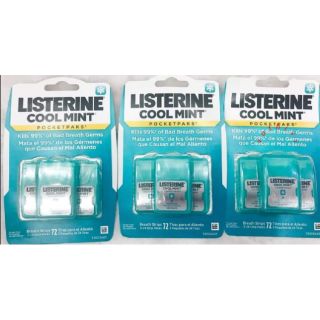 Miếng ngậm thơm miệng Listerine cool mint 1 vĩ gồm 3 hộp mỗi hộp 24 miếng