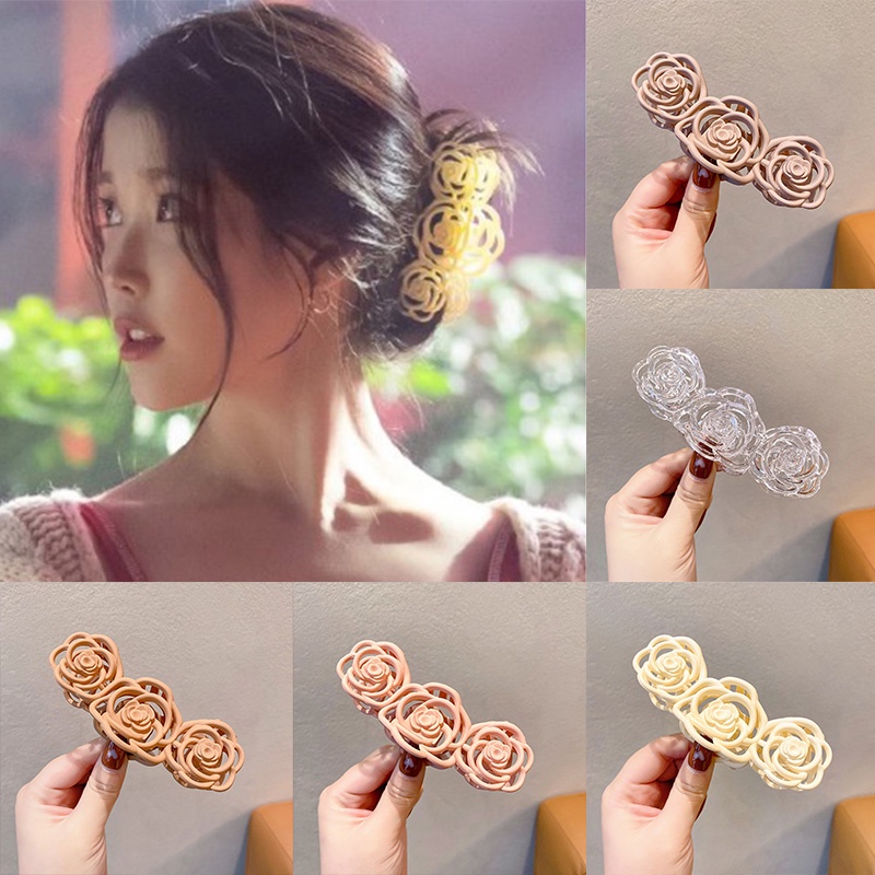 Kẹp Tóc Hình Hoa Hồng Thời Trang Retro Hàn Quốc
