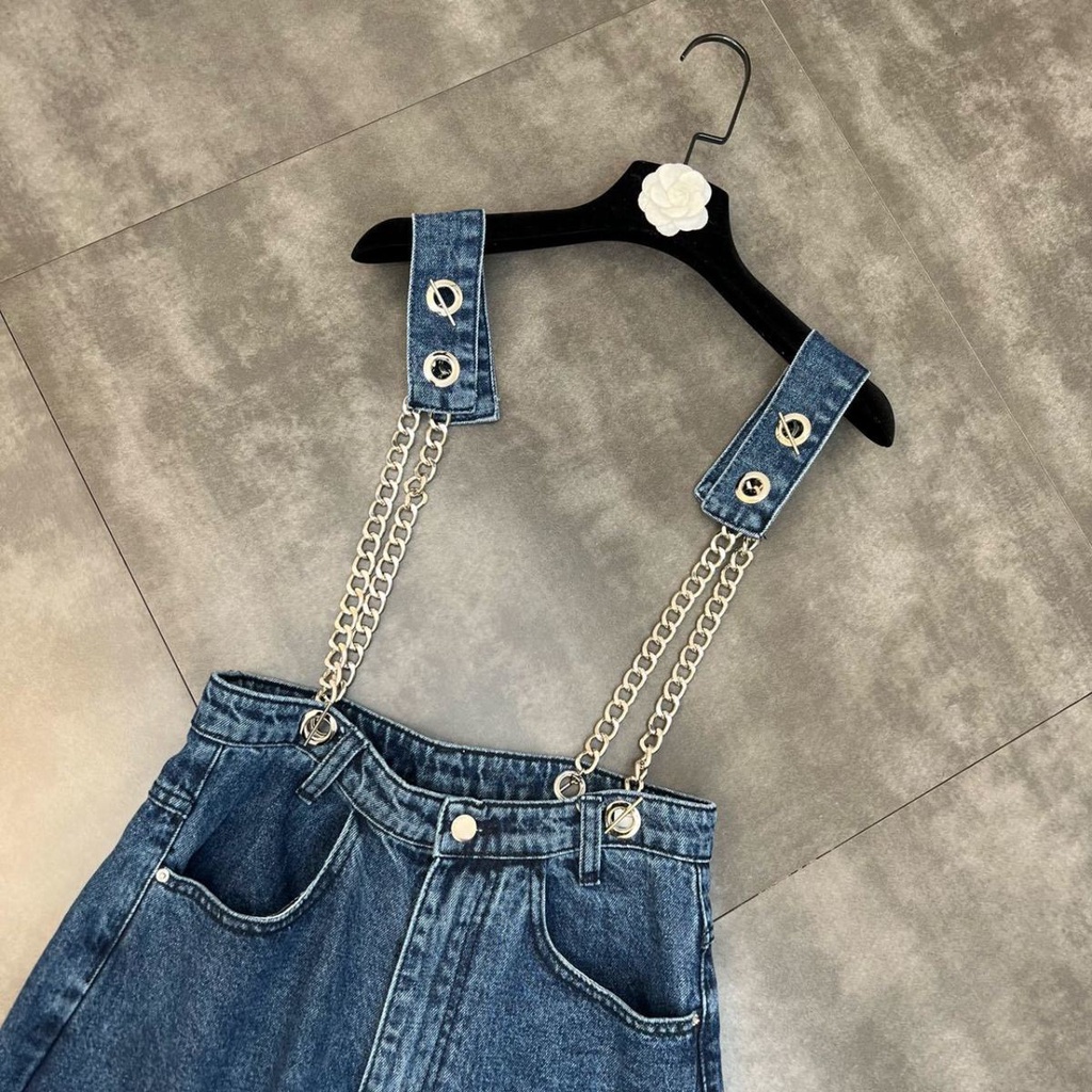 [Phong Cách Mới] Quần Jean Ống Rộng Lưng Cao Có Dây Đeo Vai Có Thể Tháo Rời Phong Cách Xuân Hè Dễ Phối Đồ Thời Trang Mới Dành Cho Nữ 2022