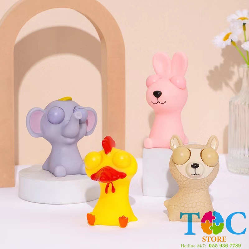 Đồ chơi xả stress SIÊU HÓT -  6 Chú cún buồn ngủ mắt lồi dễ thương tinh nghịch.