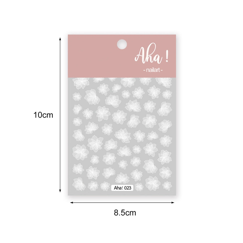 Miếng Dán Trang Trí Móng Tay Hình Hoa Màu Trắng Trong Suốt Siêu Nhẹ Thời Trang Cho Nữ