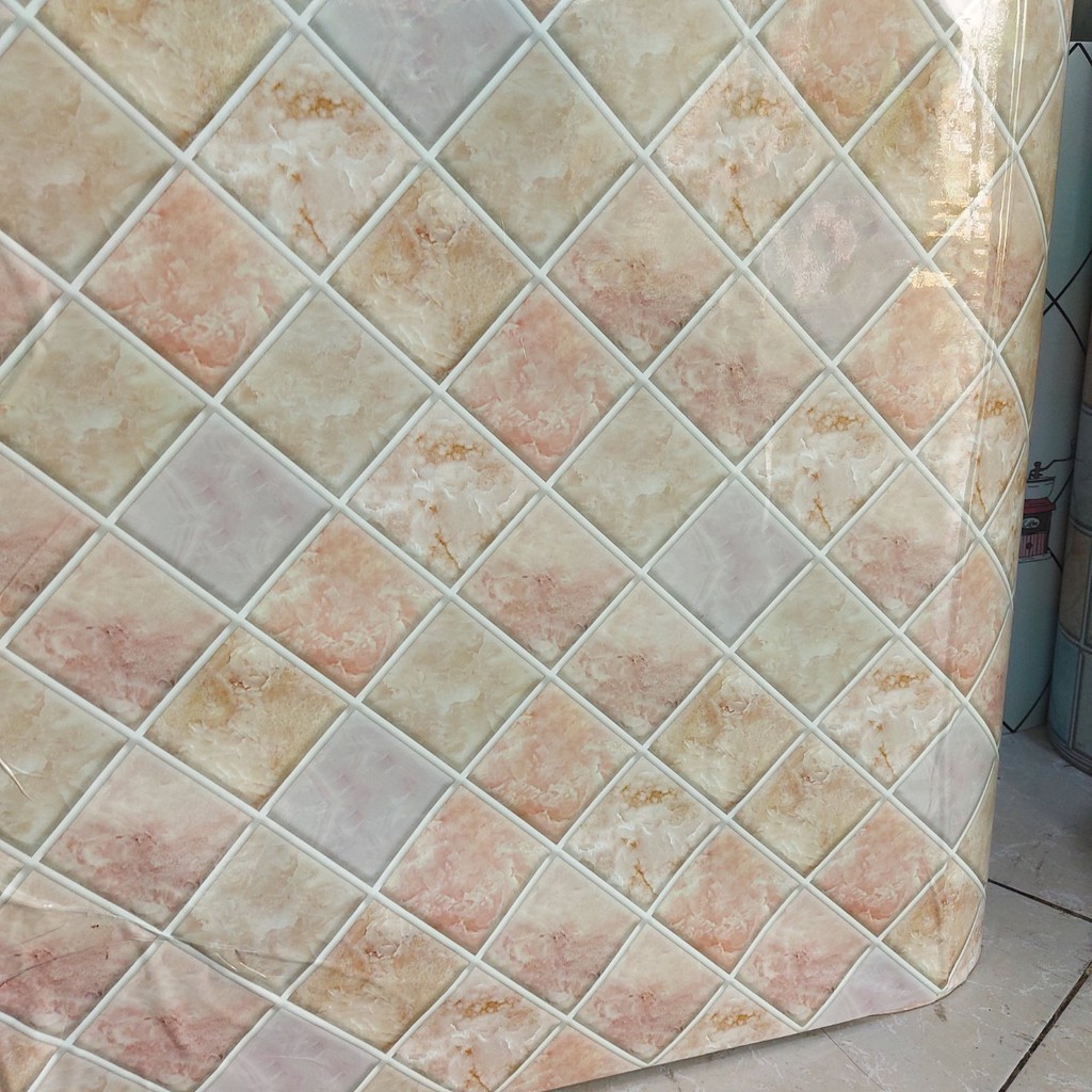 Decal dán bếp tráng nhôm ĐÁ CHÉO HOA VĂN khổ rộng 60cm