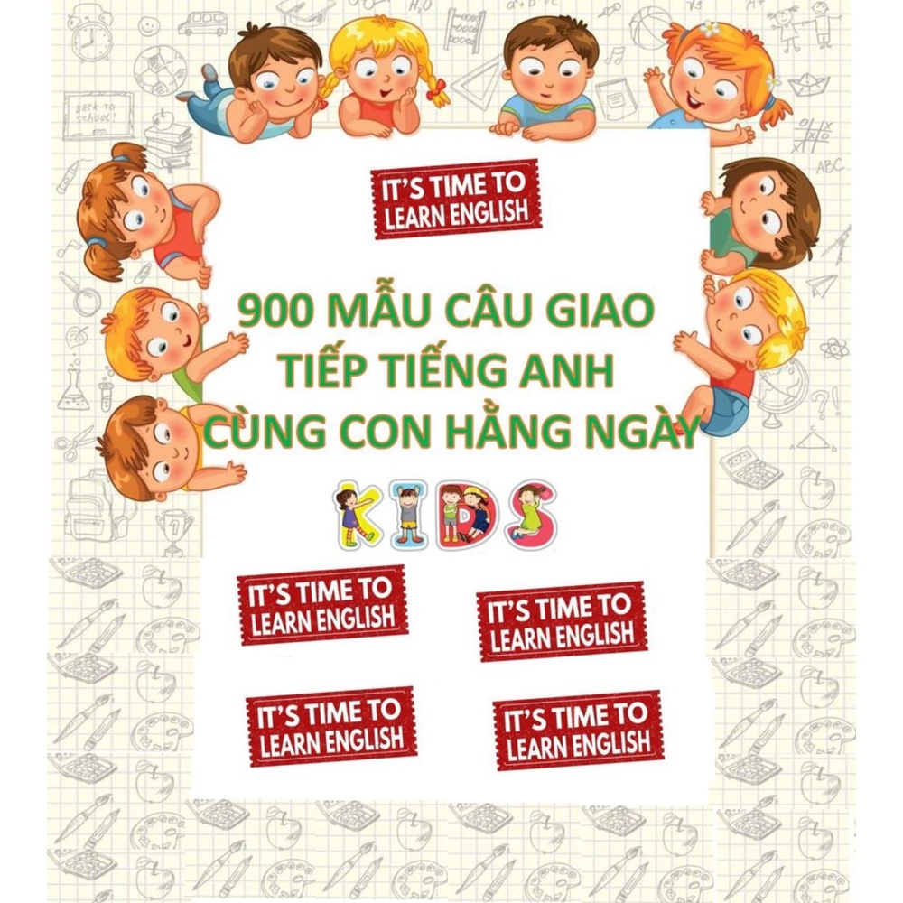 Flashcard 900 mẫu câu giao tiếp cho mẹ và bé A5,A4 tặng kèm file nghe MP3