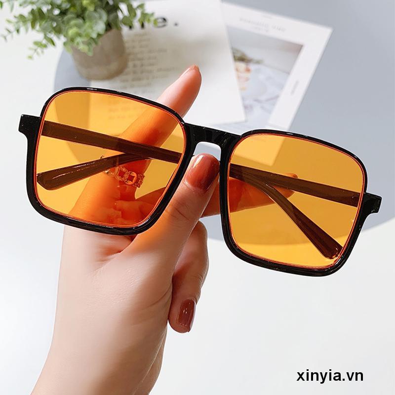 Kính Râm Gọng Vuông Lớn Bằng Kim Loại Thời Trang Hàn Quốc 2022