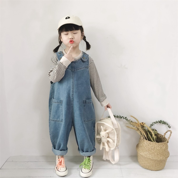 Quần yếm denim dễ thương thời trang dành cho bé gái