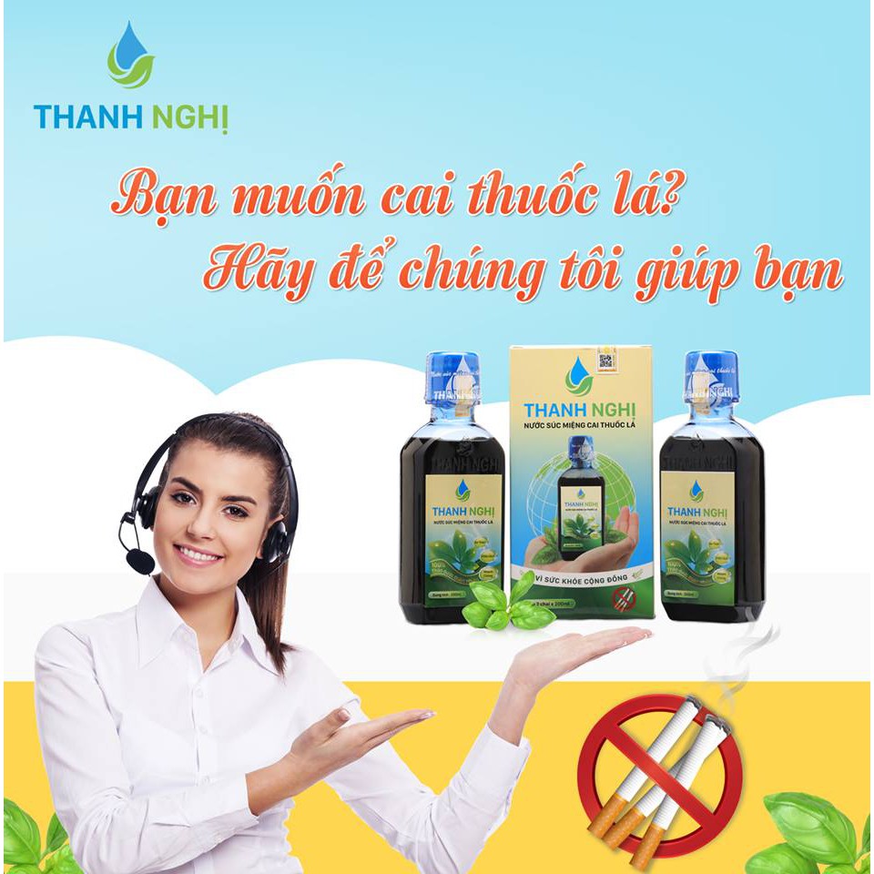 Chai Nước Súc Miệng Cai Thuốc Lá Thanh Nghị 400ml (100% Thảo dược tự nhiên)