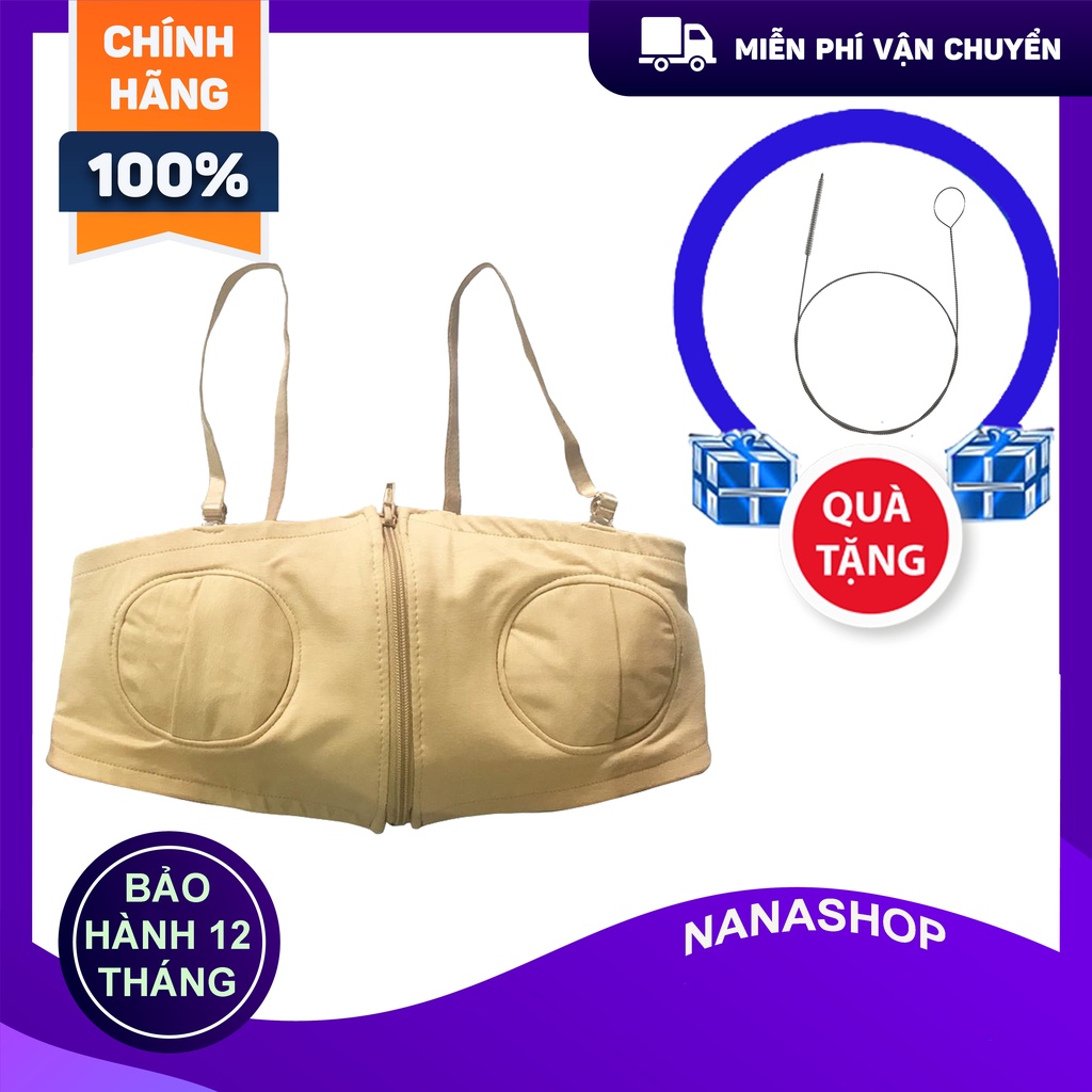 Áo hút sữa rảnh tay Bigmom Hàng XK chất cotton 100% dày dặn siêu mịn ôm ngực giữ chặt bình sữa quai có thể tháo rời