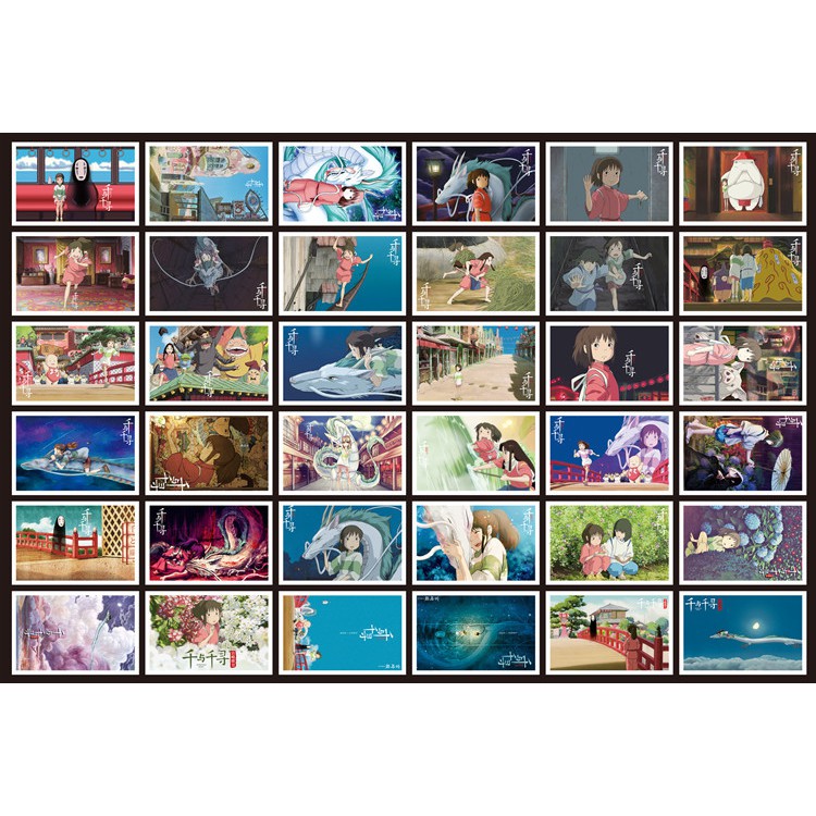 Hộp Lomo 36 ảnh bưu thiếp anime Spirited Away Vùng Đất Linh Hồn