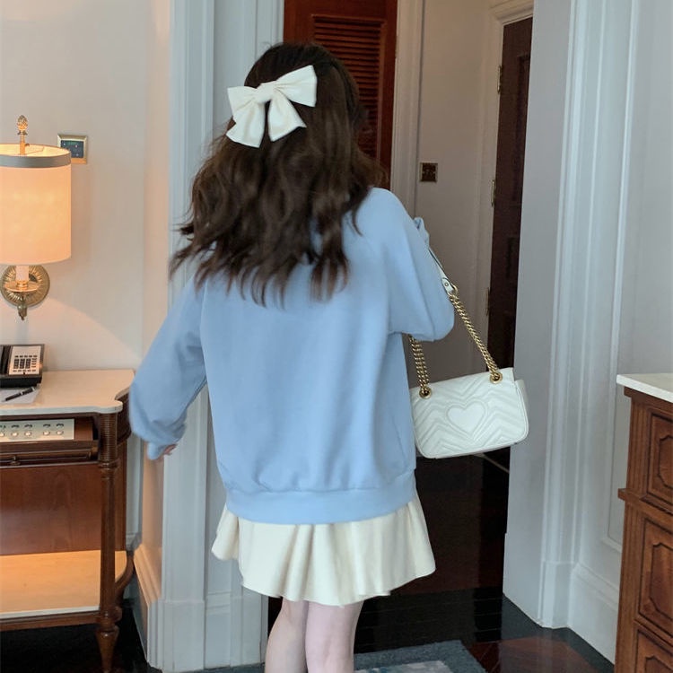 MỚI Set áo hoodie cột nơ + chân váy thiết kế trẻ trung