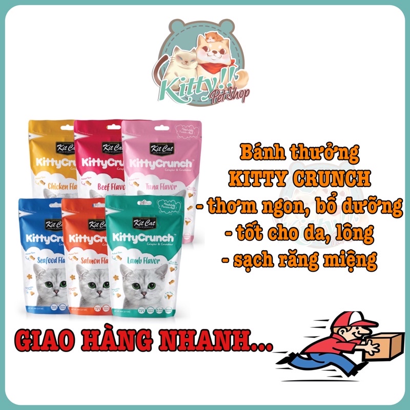 [Mã 208FMCGSALE giảm 8% đơn 500K] Bánh thưởng Kitty Crunch giòn rụm cho mèo của Kit Cat