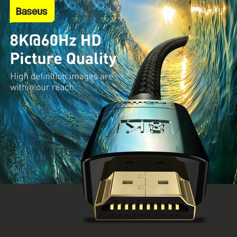 Cáp Baseus chuyển đổi HDMI 8K sang HDMI 8K Series độ nét cao chất liệu hợp kim kẽm_TOPBUY24HMall