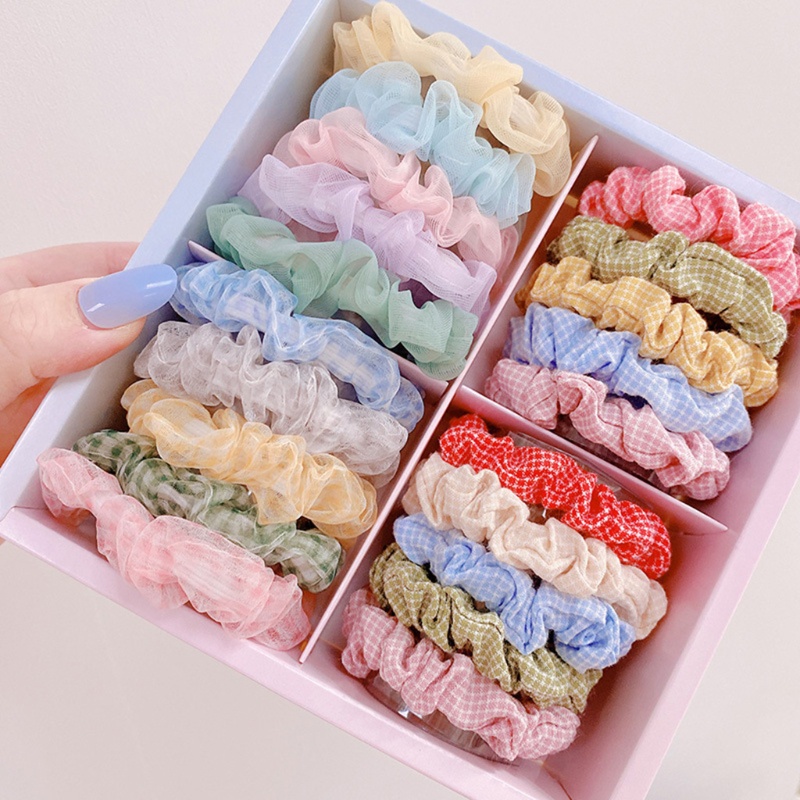 Dây Buộc Tóc Chiffon Co Giãn Màu Sắc Ngọt Ngào Phong Cách Hàn Quốc Cho Nữ